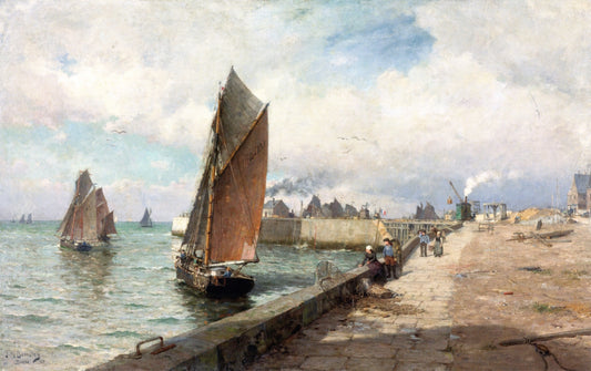 Pollet Jetty, vintage artwork by James Macdonald Barnsley, 12x8" (A4) Poster
