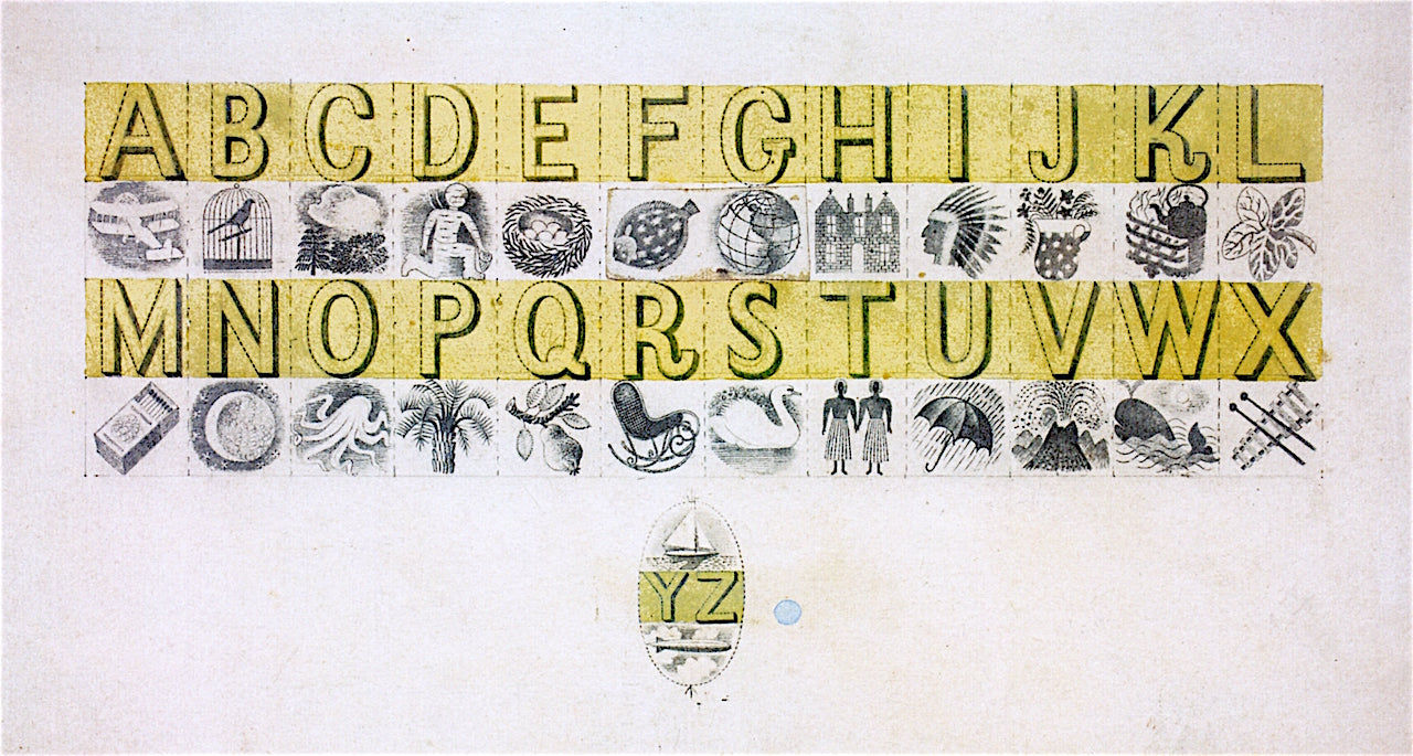 Design for Wedgwood Alphabet Mug by Eric Ravilious,16x12(A3) Poster