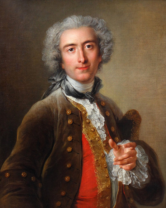 Portrait of Philippe Coypel (1703-1777), Brother of the Painter, vintage artwork by Charles-Antoine Coypel IV, 12x8" (A4) Poster