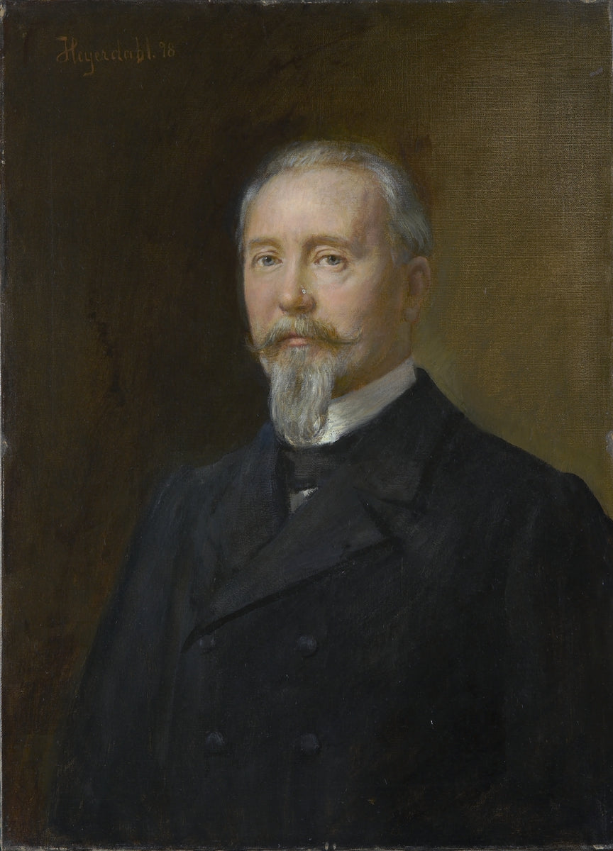 Portrait of Architect Ove Laurentius Ekman, vintage artwork by Hans Heyerdahl, 12x8" (A4) Poster