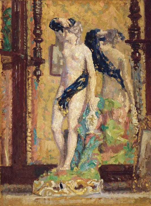 A porcelain figurine on the mantlepiece by Spencer Gore,16x12(A3) Poster