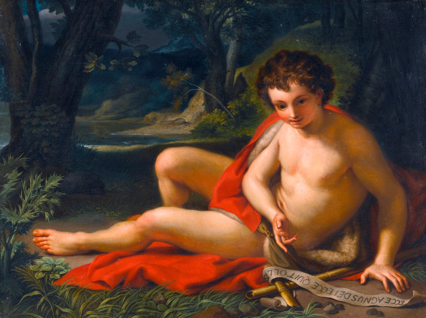 Saint-John the Baptist in the Desert, vintage artwork by Anton Raphael Mengs, 12x8" (A4) Poster
