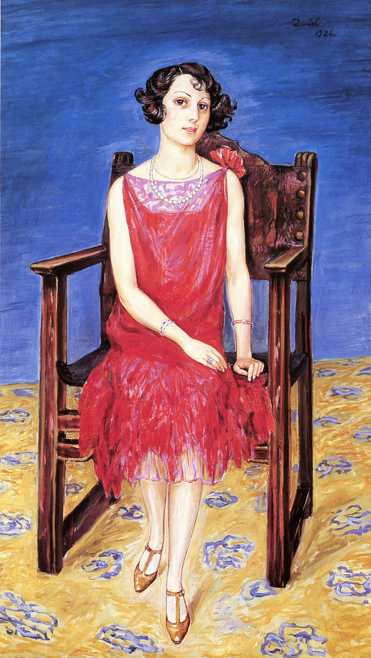 Eva Bonnier, vintage artwork by Nils Dardel, 12x8" (A4) Poster