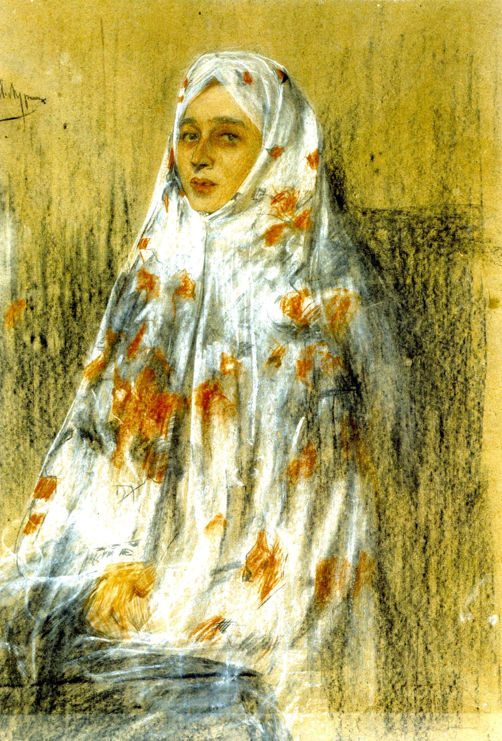 Portrait of Ekaterina Mukalova, vintage artwork by Alexander Murashko, 12x8" (A4) Poster