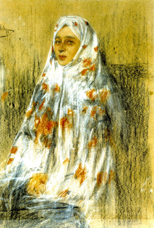 Portrait of Ekaterina Mukalova, vintage artwork by Alexander Murashko, 12x8" (A4) Poster