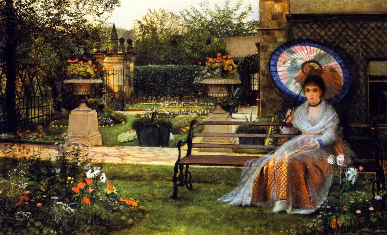 In the Pleasaunce, vintage artwork by John Atkinson Grimshaw, 12x8" (A4) Poster