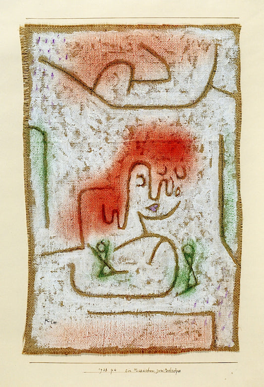 Girl, Two Brandies, vintage artwork by Paul Klee, 12x8" (A4) Poster