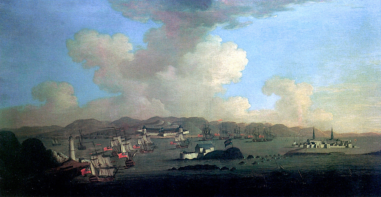 The Capture of Louisbourg, vintage artwork by Peter Monamy, 12x8" (A4) Poster