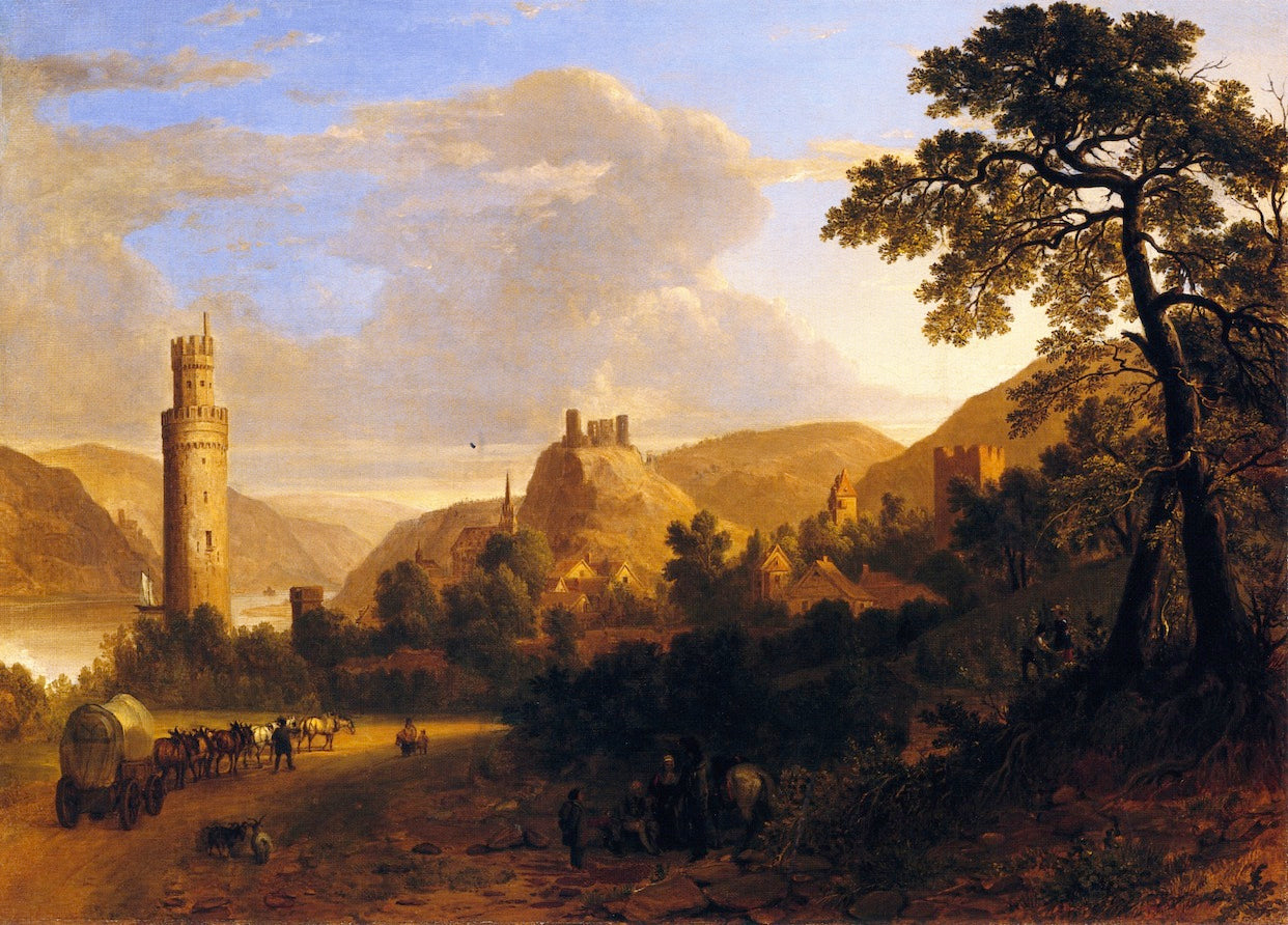 Oerwesel on the Rhine, vintage artwork by Asher Brown Durand, A3 (16x12") Poster Print