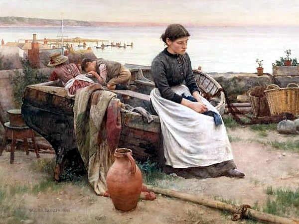 But O for the Touch of a Vanished Hand, vintage artwork by Walter Langley, R. I., 12x8" (A4) Poster