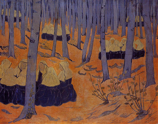Breton Women, the Meeting in the Sacred Grove, vintage artwork by Paul Serusier, 12x8" (A4) Poster