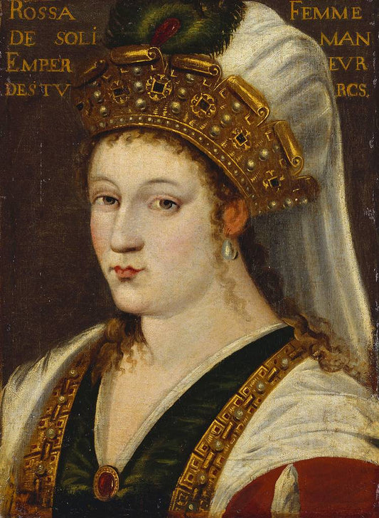 Rosa, Consort of Suleiman, Emperor of the Turks?, vintage artwork by French School 17th Century - Unknown, 12x8" (A4) Poster