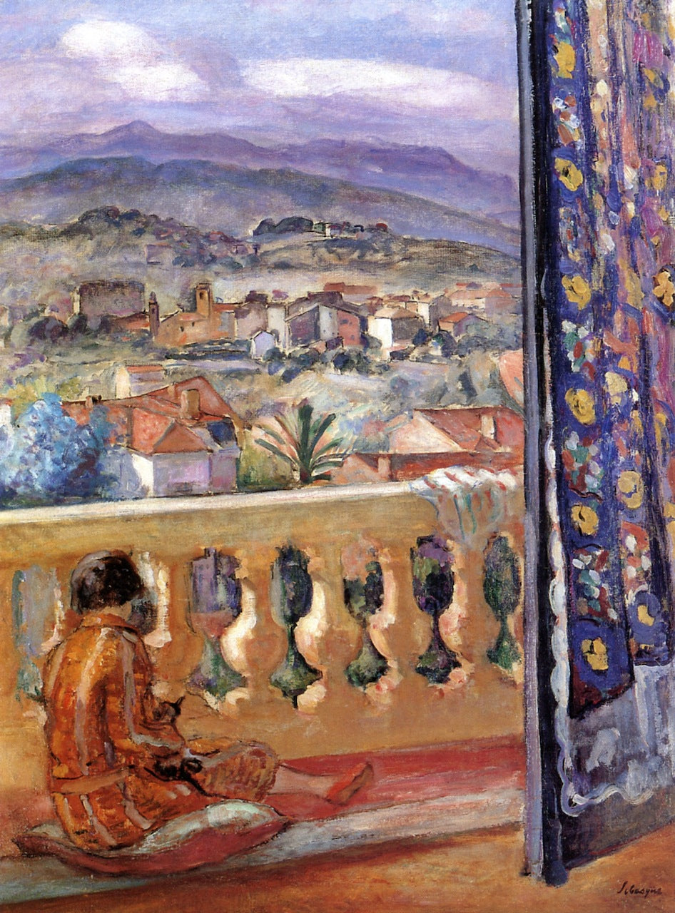 The Blue Curtain: Le Cannet by Henri Lebasque,A3(16x12")Poster
