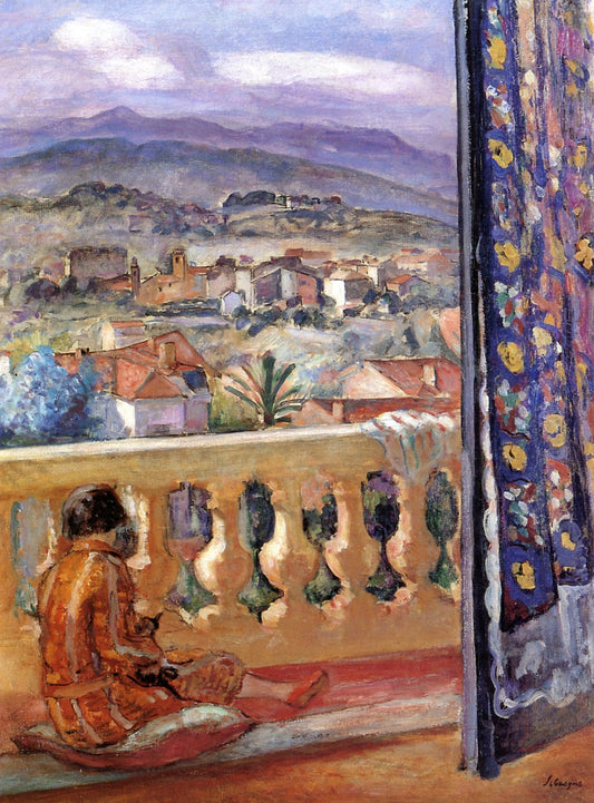 The Blue Curtain: Le Cannet by Henri Lebasque,A3(16x12")Poster