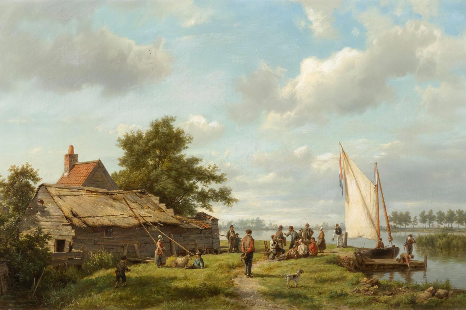 On the Zuider Zee, vintage artwork by Hermanus Koekkoek The Elder, A3 (16x12") Poster Print