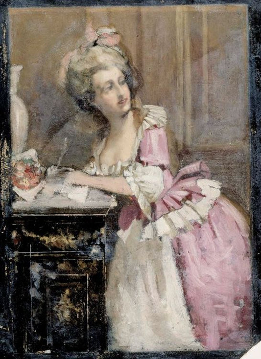 ady Writing, Study II for the Rococo Lady by Albert Edelfelt,A3(16x12")Poster