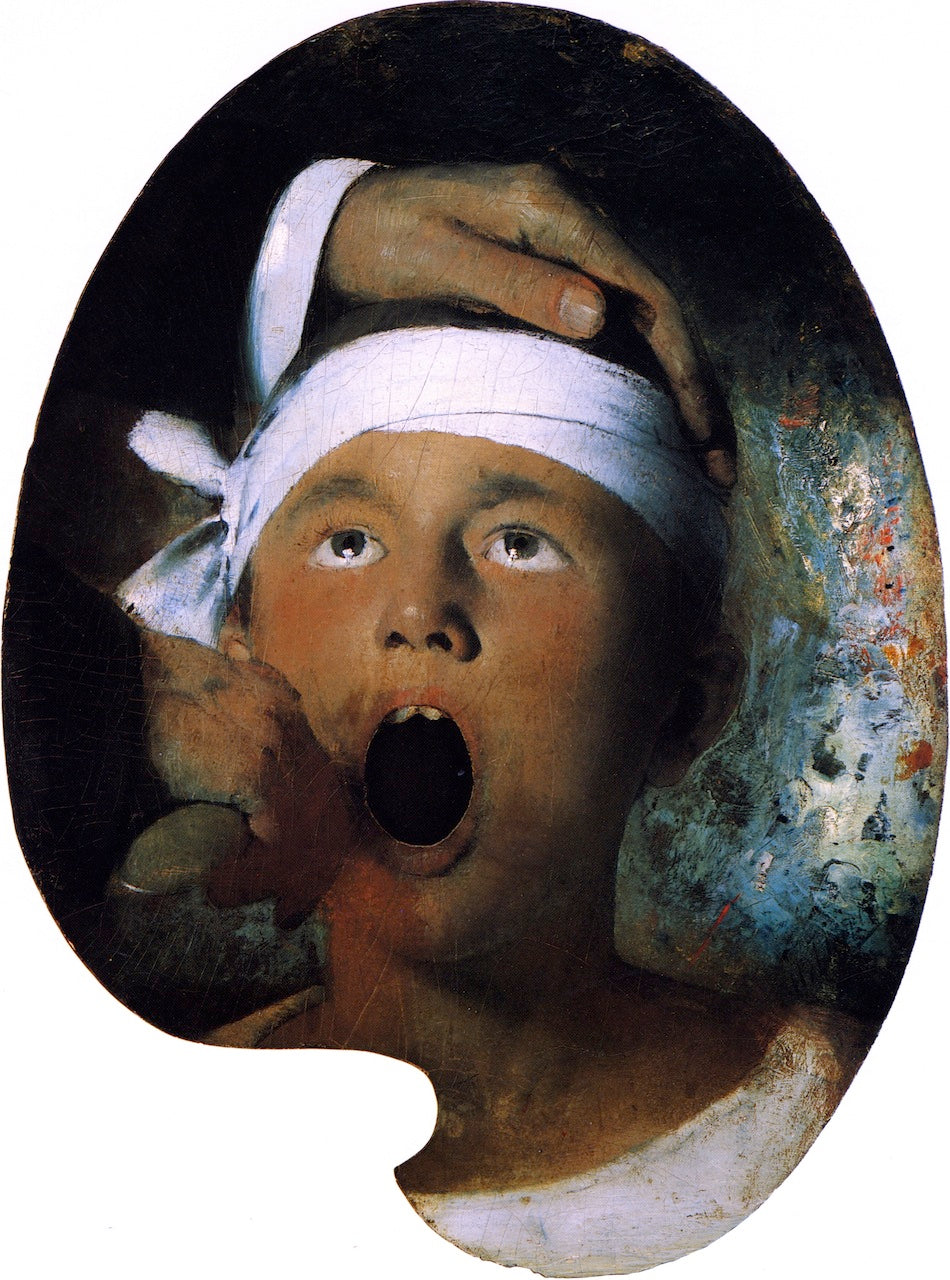 Boy at Dentist, vintage artwork by Joseph Decker, 12x8" (A4) Poster