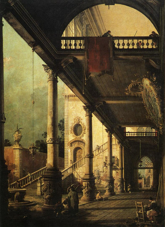 Architectural, vintage artwork by Canaletto, 12x8" (A4) Poster