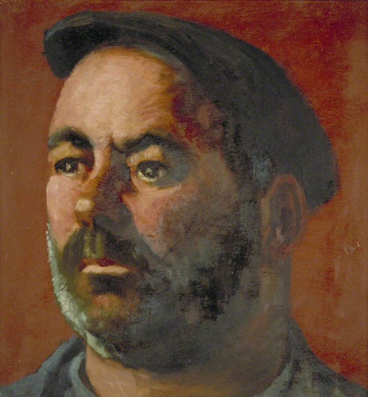 Bearded Man Wearing a Beret, vintage artwork by Arthur Segal, 12x8" (A4) Poster