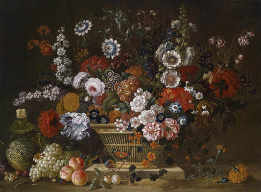 Flower Still-Life, vintage artwork by Pieter Casteels, 12x8" (A4) Poster