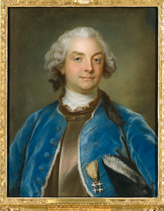 Fredrik Axel von Fersen, vintage artwork by Gustaf Lundberg, 12x8" (A4) Poster