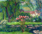 Giverny: Rose Bush and Lilies, vintage artwork by Blanche Hoschede-Monet, 12x8" (A4) Poster