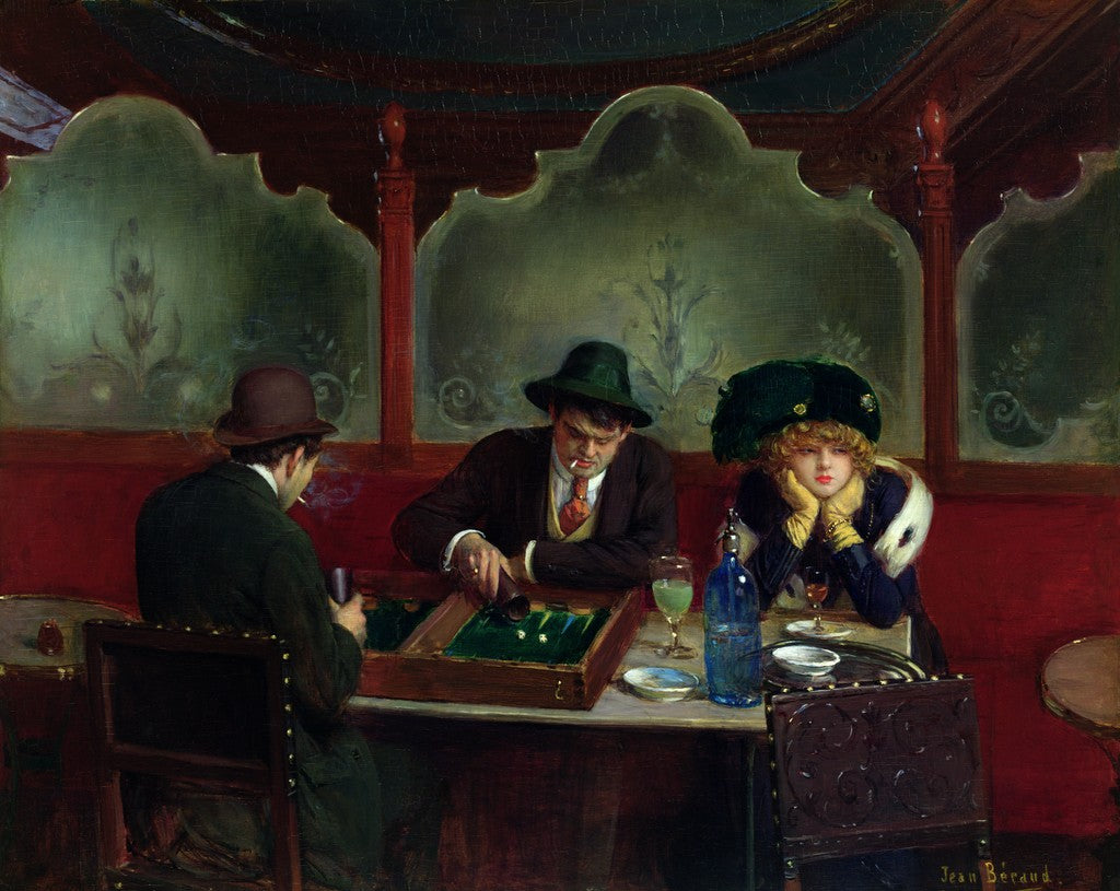 The Backgammon Players, vintage artwork by Jean-Georges Beraud, 12x8" (A4) Poster