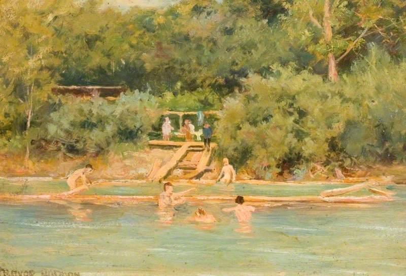The Bathing Place, Landsberg am Lech, vintage artwork by Arthur Trevor Haddon, 12x8" (A4) Poster