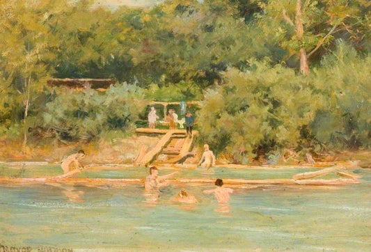 The Bathing Place, Landsberg am Lech, vintage artwork by Arthur Trevor Haddon, 12x8" (A4) Poster