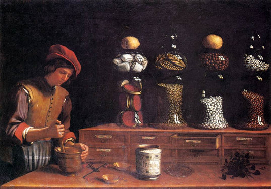 The Spice Shop, vintage artwork by Paolo Antonio Barbieri, 12x8" (A4) Poster