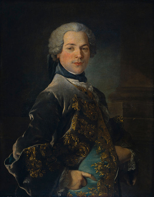 Portrait of Isaac van Rijneveld, vintage artwork by Louis Tocque, 12x8" (A4) Poster