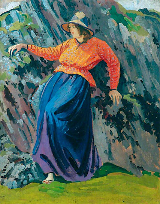 Lyndra by  the Rocks, vintage artwork by Derwent Lees, 12x8" (A4) Poster