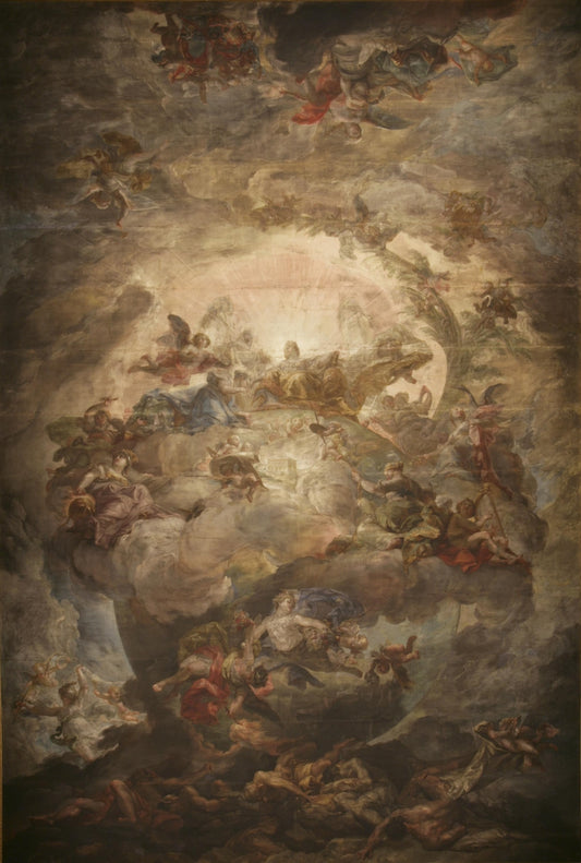 Allegory of the donation of the Casino to Queen María Isabel de Braganza by  the Municipality of Madr, vintage artwork by Vicente López y Portaña, 12x8" (A4) Poster
