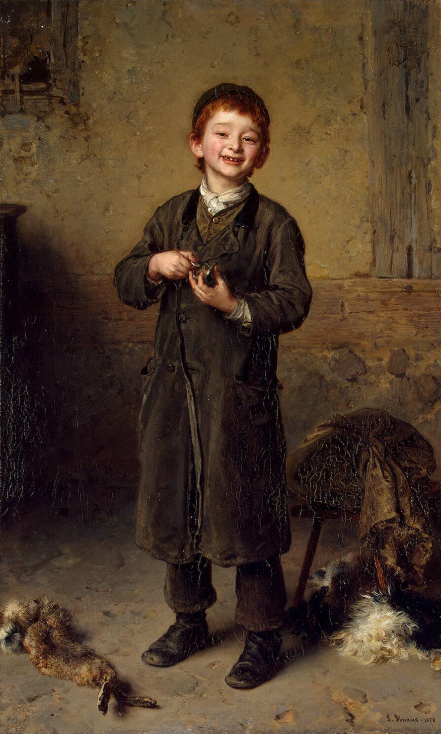 First Earnings, vintage artwork by Ludwig Knaus, 12x8" (A4) Poster