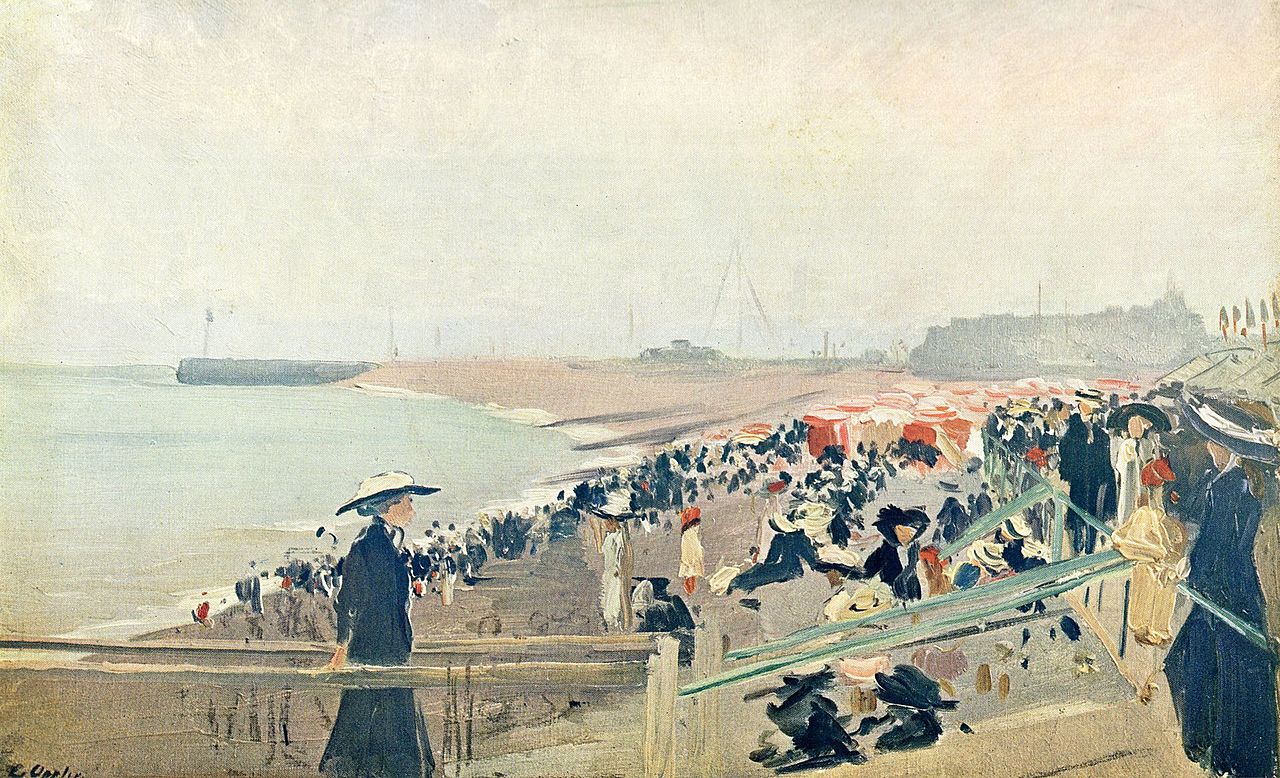 Beach in Dieppe by Ernst Oppler,A3(16x12")Poster