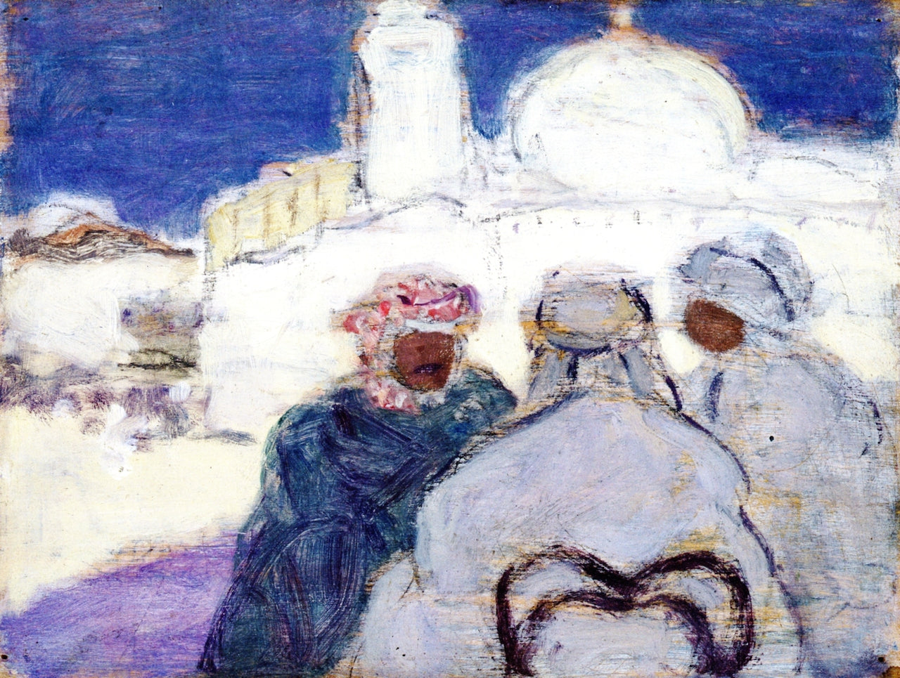 Arabs Talking, vintage artwork by James Wilson Morrice, 12x8" (A4) Poster