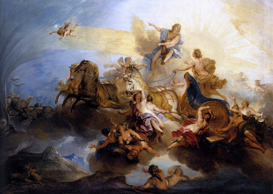 Phaeton on the Chariot of Apollo, vintage artwork by Nicolas Bertin, 12x8" (A4) Poster