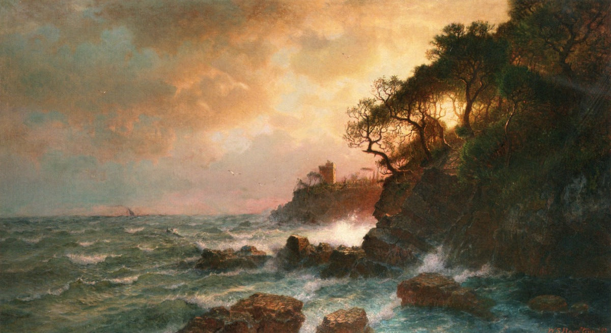 Coast of Sori, vintage artwork by William Stanley Haseltine, 12x8" (A4) Poster