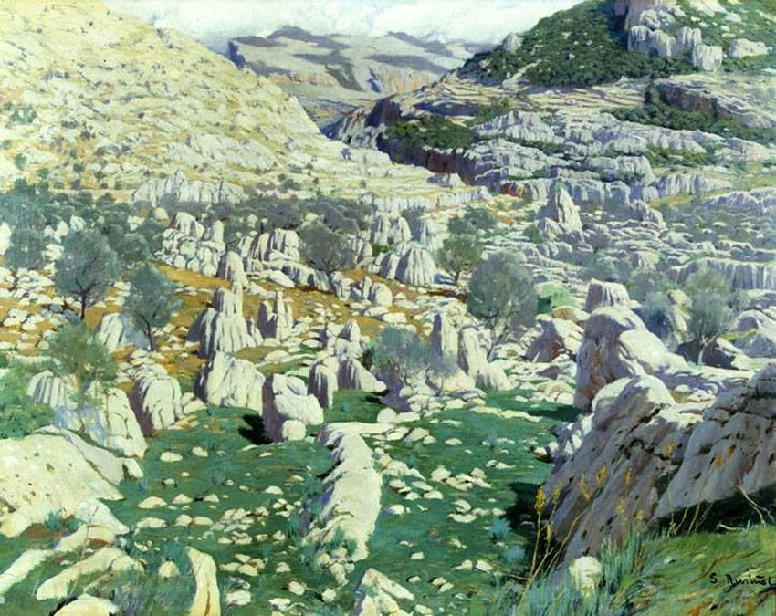 El cami de ses monjes. Mallorca by Santiago Rusinol Prats,A3(16x12")Poster