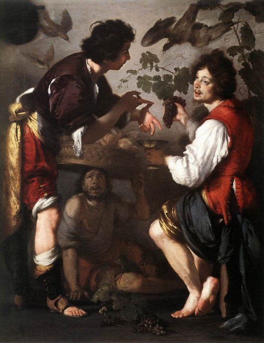 Joseph Telling his Dreams, vintage artwork by Bernardo Strozzi, 12x8" (A4) Poster