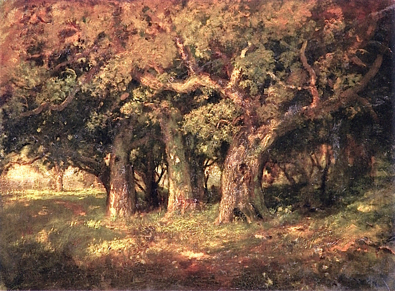 Study of Oaks, vintage artwork by William Keith, 12x8" (A4) Poster