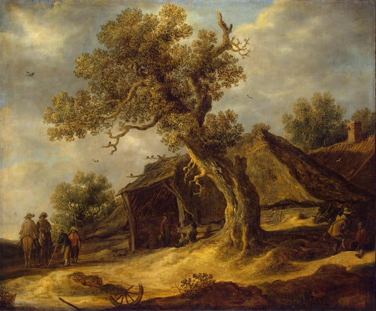 Landscape with Oak, vintage artwork by Jan van Goyen, 12x8" (A4) Poster