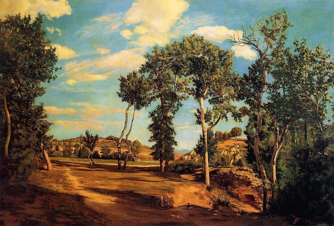The Banks of the Lez, vintage artwork by Jean Frederic Bazille, 12x8" (A4) Poster