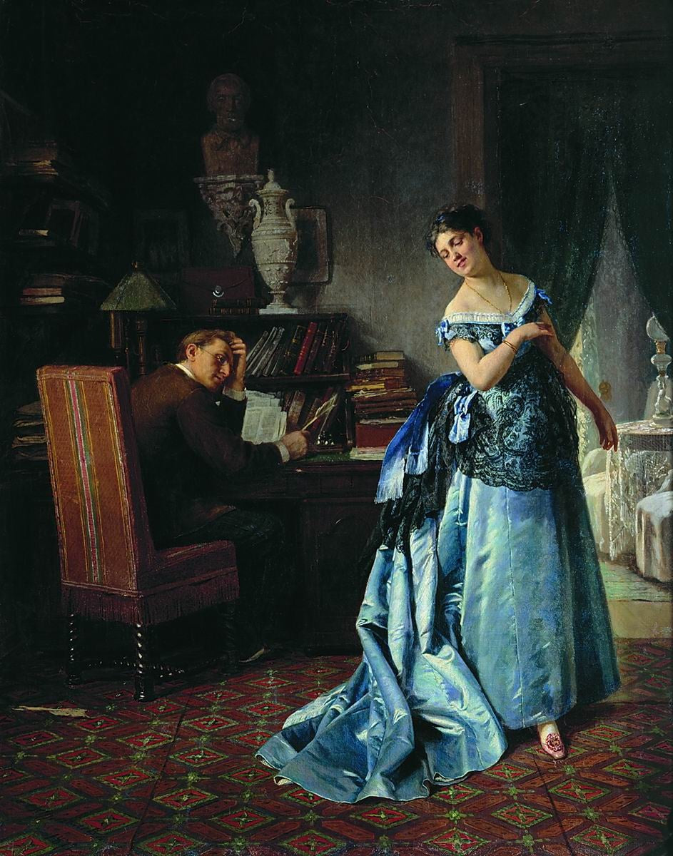 Before the Ball, vintage artwork by Firs Sergeevich Zhuravlev, 12x8" (A4) Poster
