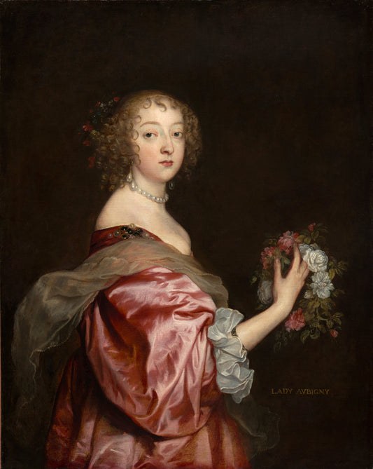 Catherine Howard, Lady d'Aubigny, vintage artwork by Anthony van Dyck, 12x8" (A4) Poster