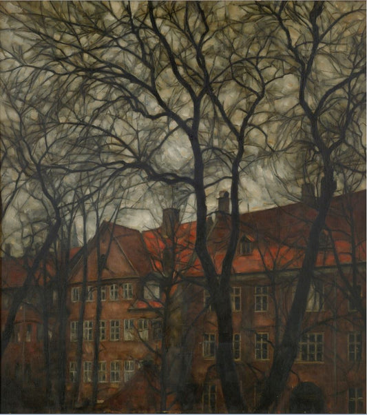 View of Norregade, Copenhagen, vintage artwork by Svend Hammershoi, 12x8" (A4) Poster