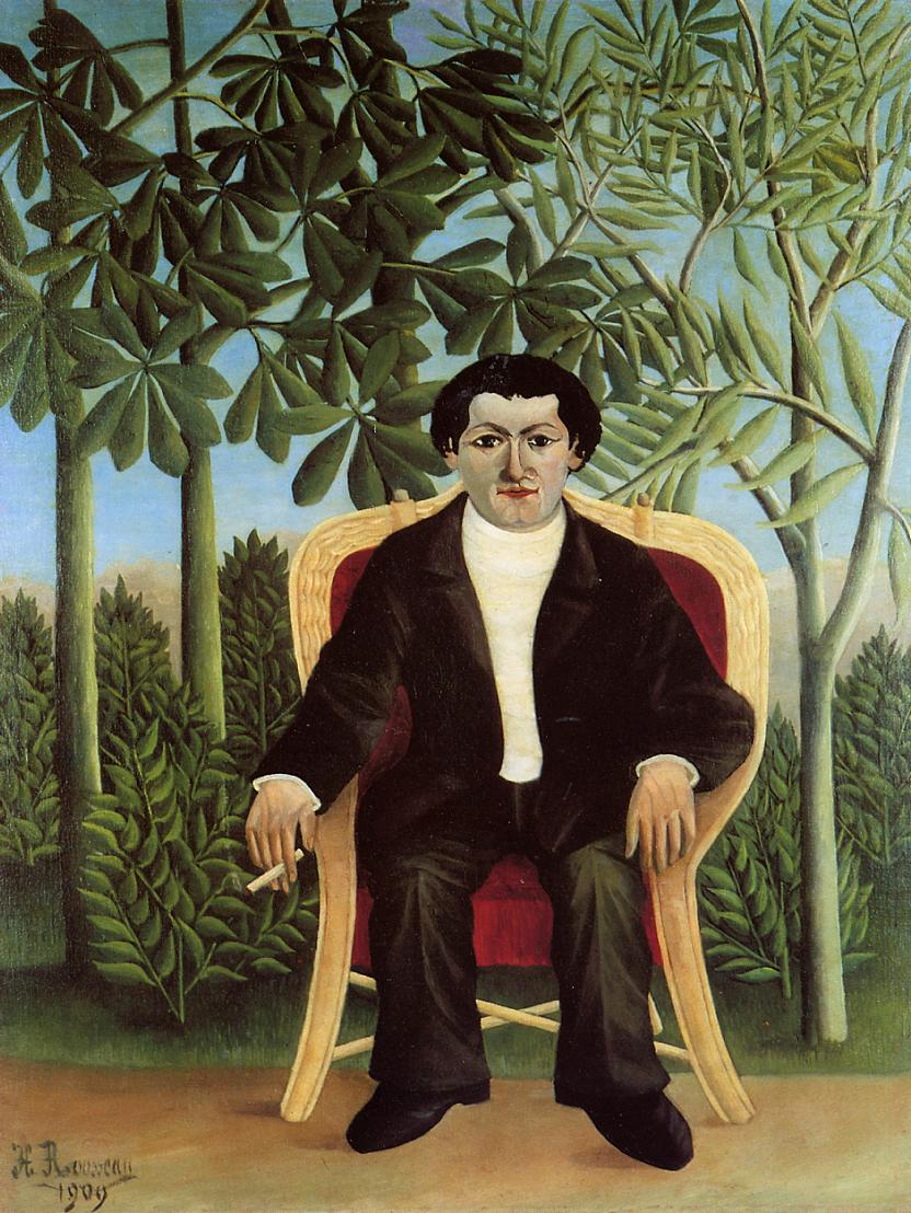 Portrait of Joseph Brummer, vintage artwork by Henri Rousseau, 12x8" (A4) Poster