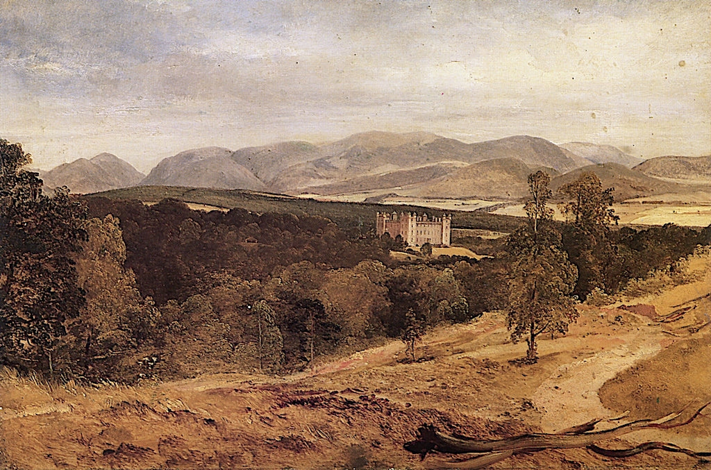 Drumlanrig Castle Dumfriesshire, vintage artwork by Horatio McCulloch, A3 (16x12") Poster Print