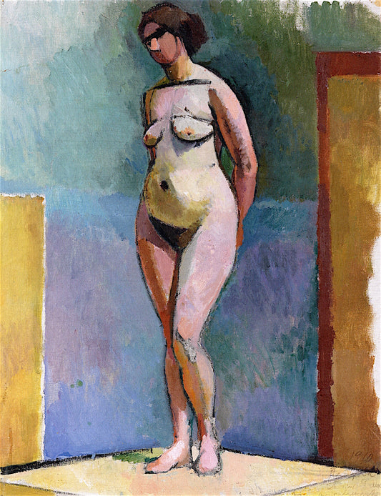 Standing Female Nude in the Studio by Rudolf Levy,16x12(A3) Poster