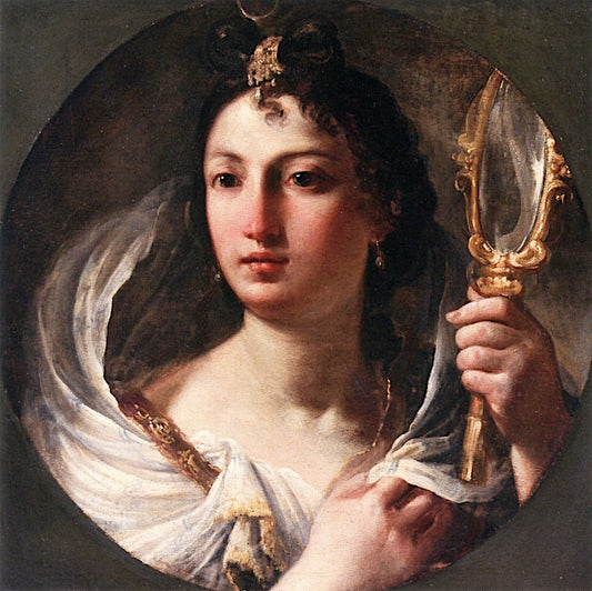 Allegory of Vanity, vintage artwork by French School 18th Century - Unknown, 12x8" (A4) Poster